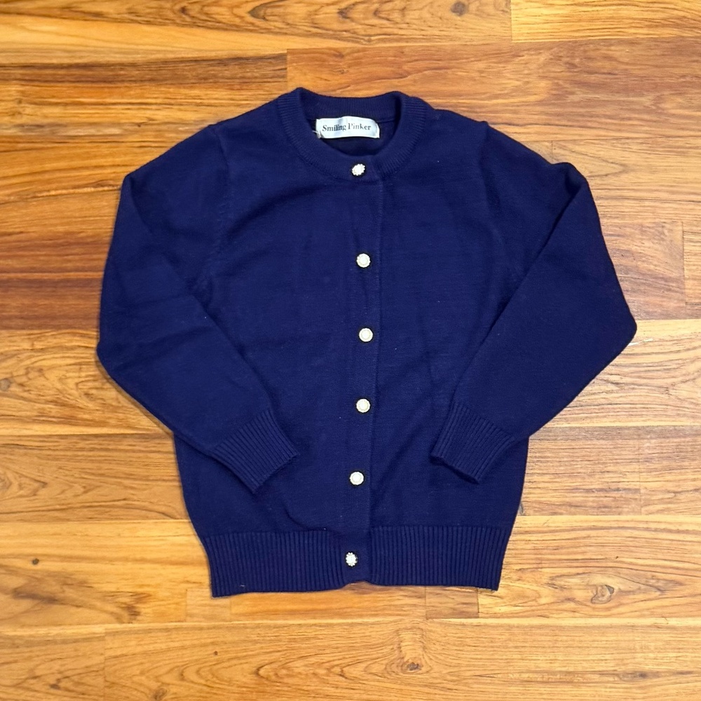 Kids Smiling Pinker Navy Cardigan Size 3/4T